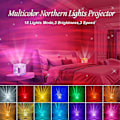 Miniatyrbillede 3 af 5: Nordlys Aurora Projektor Lys, 18 Farver Belysning Galaxy Projektor Stemningsbelysning