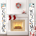 Miniatyrbillede 3 af 5: ##/Udendørs Juledekoration Banner - Hvid Snemand, Jule Si##/