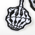 Miniatyrbild 4 av 5: /#/5PCS Skull Middle Finger Skeleton Ghost Broderad Patch Stryk på Sy på Patch Punk rock rebellion indomitable/#/