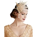 Pikkukuva 2 / 5: 1920-luvun Gatsby-höyhenpannan höyhenkruunu Gatsby Flapper -lisävaruste