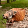Miniatyrbild 5 av 5: Vattenmugg Handgjord Räv Snidad Nordisk Stil Djurhuvud Bild Kopp för Hemmet 1