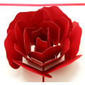 Miniatyrbilde 1 av 5: 3D pop-up gratulasjonskort for bursdag, ønsker til kone, rosa rose