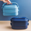 Miniatyrbild 4 av 5: 2-lagers Lunchbox: 1550ml Bentobox med 3 fack och bestick