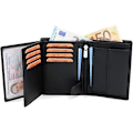 Pikkukuva 2 / 5: ##/Miesten nahkainen lompakko 12,5 x 9,5 x 2 cm RFID-suojauksella Musta##/