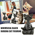Miniatyrbilde 4 av 5: (12x12x18cm-Grå) Katt Buddha Statue - Glad Katt Buddha, Katt Buddha