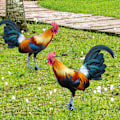 Miniatyrbillede 1 af 6: ##/2 Haner Dekorative Akryl Dyr Have Ornament##/