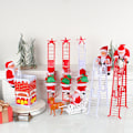 Miniatyrbild 3 av 5: ##/Elektrisk tomte leksak, vit stege klättrare, julklapp##/