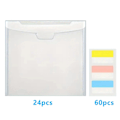 Miniatyrbillede 1 af 5: Kuvert Mappe Scrapbog Papir Organizer med Klæbende Indeksfaner Vandtæt Klar Dokument Organizer Opbevaringstaske 24PCS