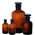 Pikkukuva 2 / 5: 30/60/125/250/500ml Kannettava Lasipurkki Reagenssipullo Säiliö Stopilla 250ml