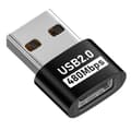 Pikkukuva 1 / 5: Puhelinsovitin Type-C - USB-A 2.0 480Mbps Nopea tiedonsiirto Monitoiminen lataussovitin C