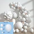Miniatyrbillede 2 af 5: Hvide Balloner, 100 Styk Mørke Hvide Ballon Girlander, 5 10 12 1