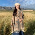 Etnisk stil retro tofs sjal scarf 2-i-1, 65x180cm