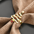 Miniatyrbilde 4 av 5: ##/6 Stykker Kreative Serviettringer - Fargerikt Juletre med Diamant##/