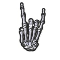Miniatyrbild 5 av 5: /#/5PCS Skull Middle Finger Skeleton Ghost Broderad Patch Stryk på Sy på Patch Punk rock rebellion indomitable/#/