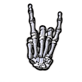 Miniatyrbillede 5 af 5: /#/5PCS Skull Midterste Finger Skelet Spøgelse Broderet Patch Strygejern på Sy på Patch Punk Rock Oprør Ubøjelig/#/