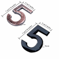 Miniatyrbilde 2 av 5: ##/3D Bronse Postkasse Nummerer 0-9 - Svart, Selvklebende Husnummer##/