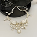 Miniatyrbillede 5 af 5: ##/Overdreven hvidgulds sommerfugl halskæde choker kraveben kæde##/