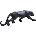 Miniatyrbillede 2 af 4: Hvid Sort Panther Skulptur Ornament Geometrisk Skulptur Harpiks