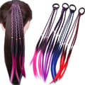 ##/Syntetiska peruker i färg, 4 delar##/