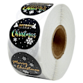 Miniatyrbillede 2 af 5: Glædelig Jul Stickers Segl Etiketter Guld Sølv 1 Tomme Runde Stickers Til Håndlavet Sticker Kort Æske Pakke Etiketter QY1639-100stk