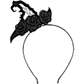 Miniatyrbillede 1 af 5: ##/Halloween Lace Blomster Hårbånd, 3 stk., Sort Lace Hårbånd##/