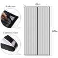 Miniatyrbillede 3 af 5: Sort Magnetisk Myggenet Dør 110x210cm Anti-Flue Gardin Adhes
