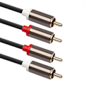Miniatyrbillede 3 af 5: 3660B 2RCA til 2RCA Han til Han Lotus Kabel AV Fire-hoved Forstærker Audio Linje 2M