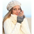 Miniatyrbillede 5 af 5: ##/(Sort + Mørkegrå) 2 Par Fingerløse Vinterhandsker Kort Touch##/