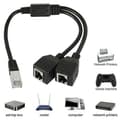 1 Hane Till 2 Hona Rj45 Ethernet Nätverk Lan Förlängningssplitter Kabel Adapter