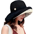 Miniatyrbillede 4 af 5: ##/Mesh Solhatte til Kvinder  UPF UV Beskyttelse  Pakbar  Bred Skygge  Hakesnor##/