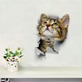 Miniatyrbild 4 av 6: ##/6 st 3D Söta Katt Dekorativa Badrumsväggsdekaler Trasig Kattunge Väggdekor för att Dekorera Sovrum Badrum##/