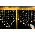 Miniatyrbilde 1 av 5: ##/LED Snøflaggardinlys - 4M, Varmt Hvit, 8 Moduser USB Lys##/