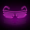 (Rosa) Neon Rave Glasögon El Wire Blinkande LED Solglasögon Lyser Upp