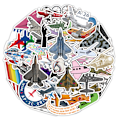 Miniatyrbild 1 av 5: ##/50 flygplansdekaler, dekaler för bärbara datorer##/