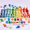 Miniatyrbillede 4 af 5: Træ Montessori Puslespil Legetøj 6 i 1 (18*40*7.5cm), Læringsleg