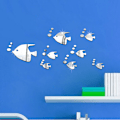 Miniatyrbillede 3 af 5: 8 stk. 3D Tropiske Fisk Spejl Effekt Vægstickers Fashionabl