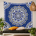 Miniatyrbillede 4 af 5: ##/150×200cm Boheme-Tapet - Blå Blomster, Dekorativ Tapet##/