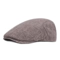 Miniatyrbillede 2 af 5: Mænds ren linned flad hat retro andeknappen cap litterær ung m