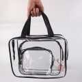 Miniatyrbillede 3 af 6: ##/in 1 Gaveposer Transparent PVC Rejsetaske Vandtæt Multifunktionel Kosmetikposer Makeupposer til Rejser 3 stk (Sort)##/