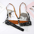 Miniatyrbilde 2 av 6: ##/Punk Midjeharnessbelte i Lær, Kroppskjede, Svart Goth Vest##/
