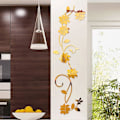 Miniatyrbillede 4 af 5: ##/Blomsterranke Akryl Spejl Vægstickers, Elegant Spejlindstilling##/