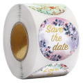 Miniatyrbillede 3 af 4: 3X500 stk. julemærker rulle?etiket 4 mønstre blomster ring farverige guld ord bryllup kærlighed bryllupsgave&
