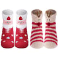 ##/Varma strumpor Julplyschstrumpor, 2 par Korallfleece##/