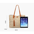 Miniatyrbild 3 av 6: ##/Axelremsväska Damväska Halmvävd Crossbody Bohemia Handväskor##/