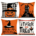 Miniatyrbillede 1 af 5: ##/(4 stk.) Halloween pudebetræk 45*45 cm##/