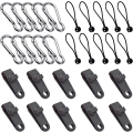 Miniatyrbillede 2 af 5: Tarp Klips, Telttarp Klemme, Karabinhage, Elastisk Reb, til Tarp, Cam
