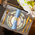 Miniatyrbillede 3 af 5: (12 STK-Guld) Servietringe og -holdere, 6/12 Stykker Metal Serviet