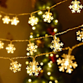 Miniatyrbillede 1 af 6: ##/LED-snefnug lyskæde, vinterjulelys, skaber en hyggelig atmosfære##/