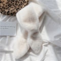 Miniatyrbilde 2 av 6: ##/1 stk Vinter ensfarget myk varm skjerf, hvit##/