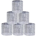 Miniatyrbillede 1 af 5: Sølv Rhinestone Bånd Servietring Bling Sæt til Bryllup Jubilæum